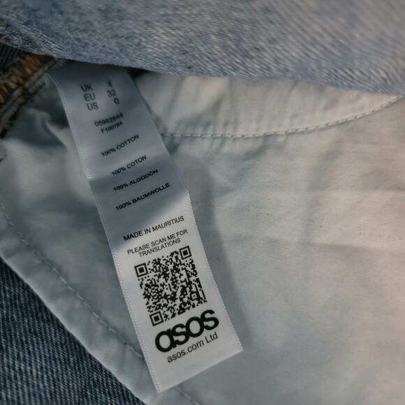 ASOS High Waisted Blue Jean Pelmet Skirt Sz 0 - Picture 7 of 8